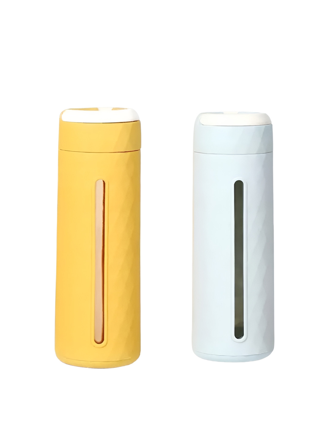 WELOUR Yellow Glass Carrying Loop 2 Piece Water Bottle - 550ml
