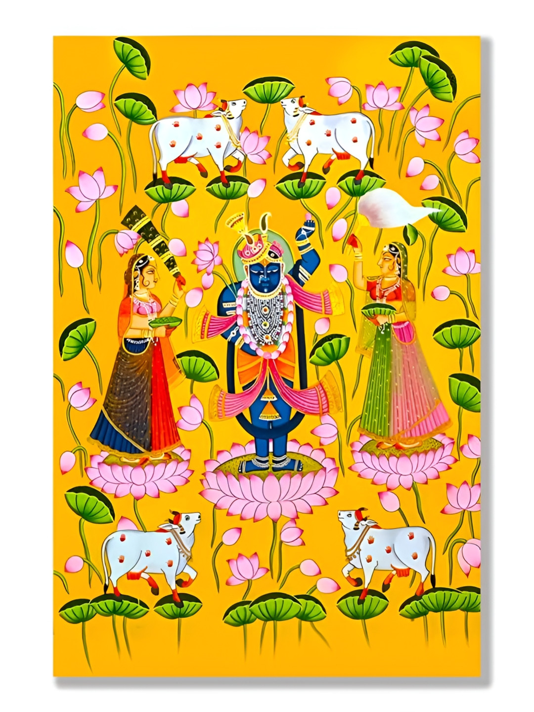 Indianara Pichwai Canvas Wall Rectangle Paintings Wall Art