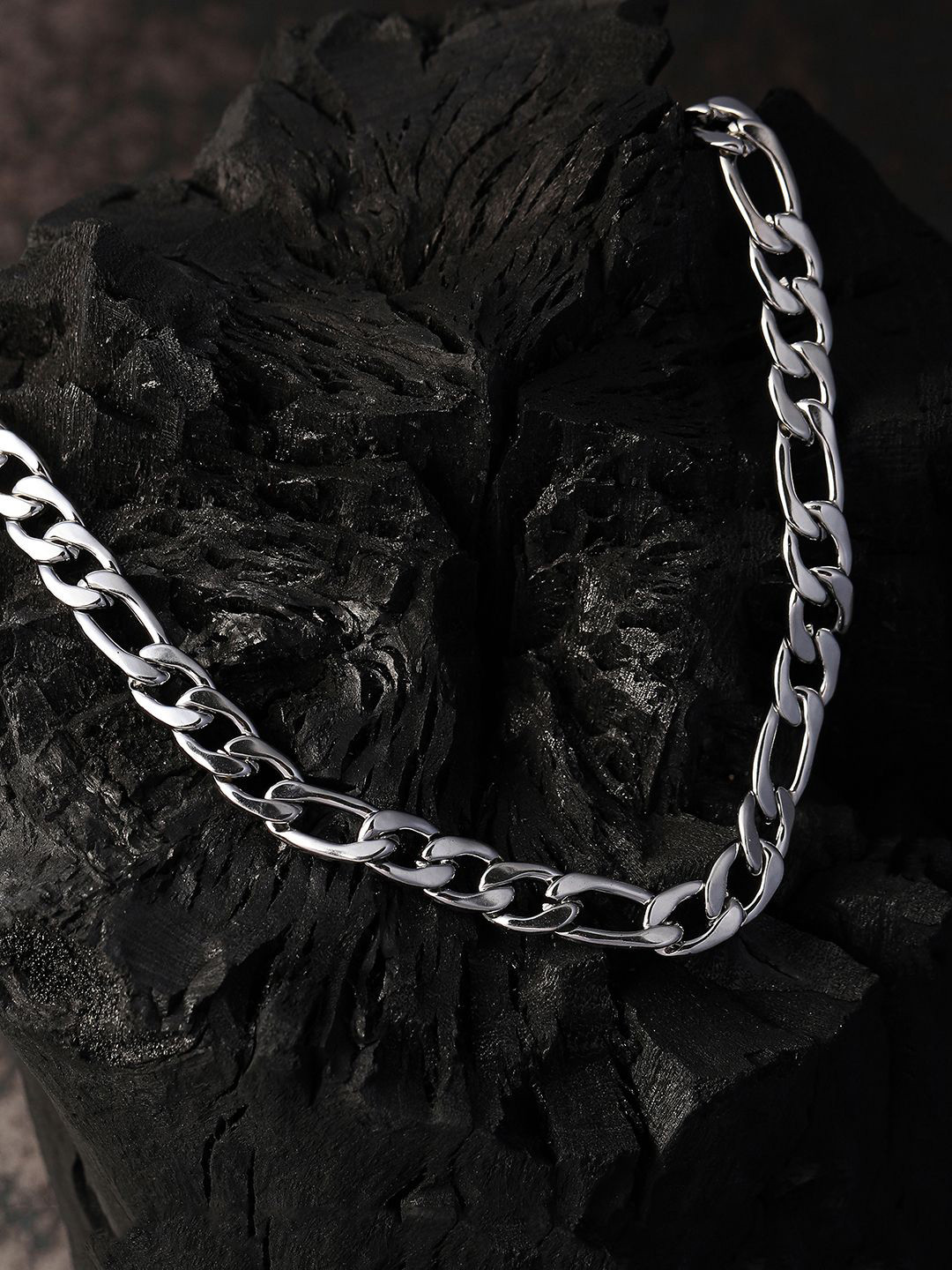French Accent Men Silver-Plated The Flatten-Link Chain