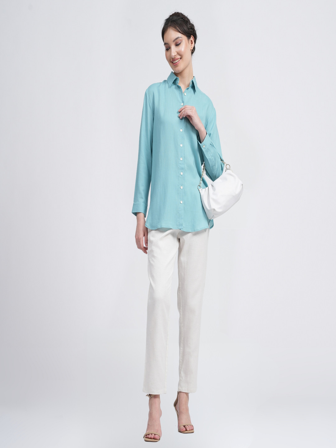 Saltpetre Full Sleeve Button Down Organic Cotton Shirt & Tapered Pants Co-Ords