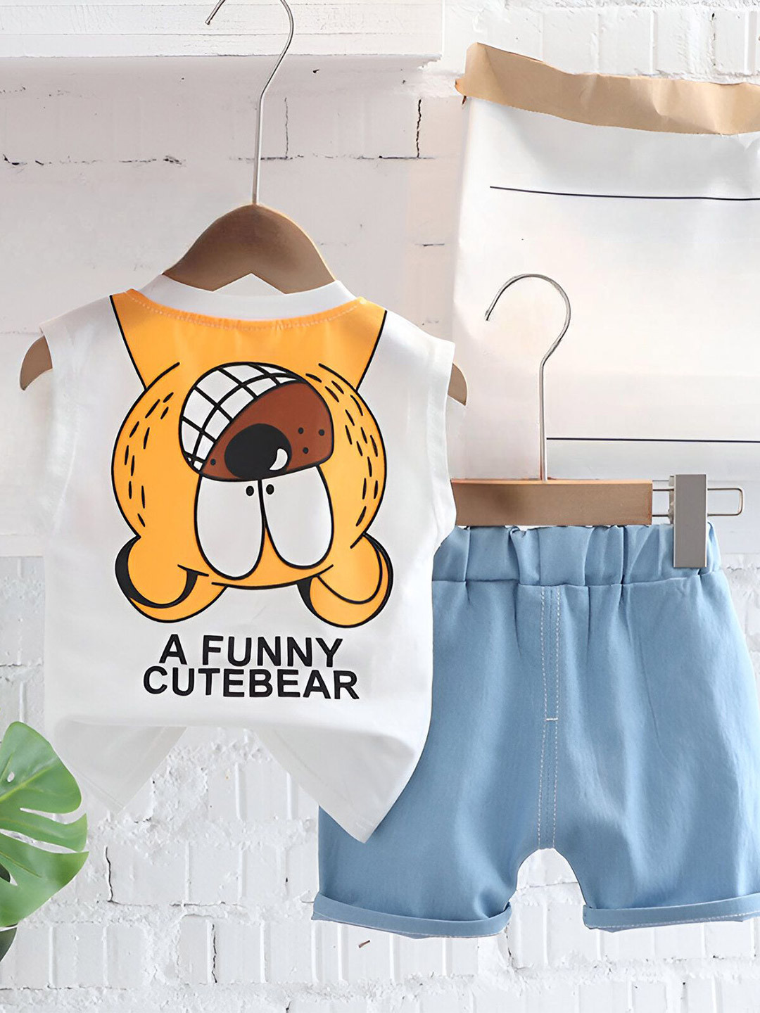 Googo Gaaga Boys Cartoon Printed Pure Cotton T-shirt With Short