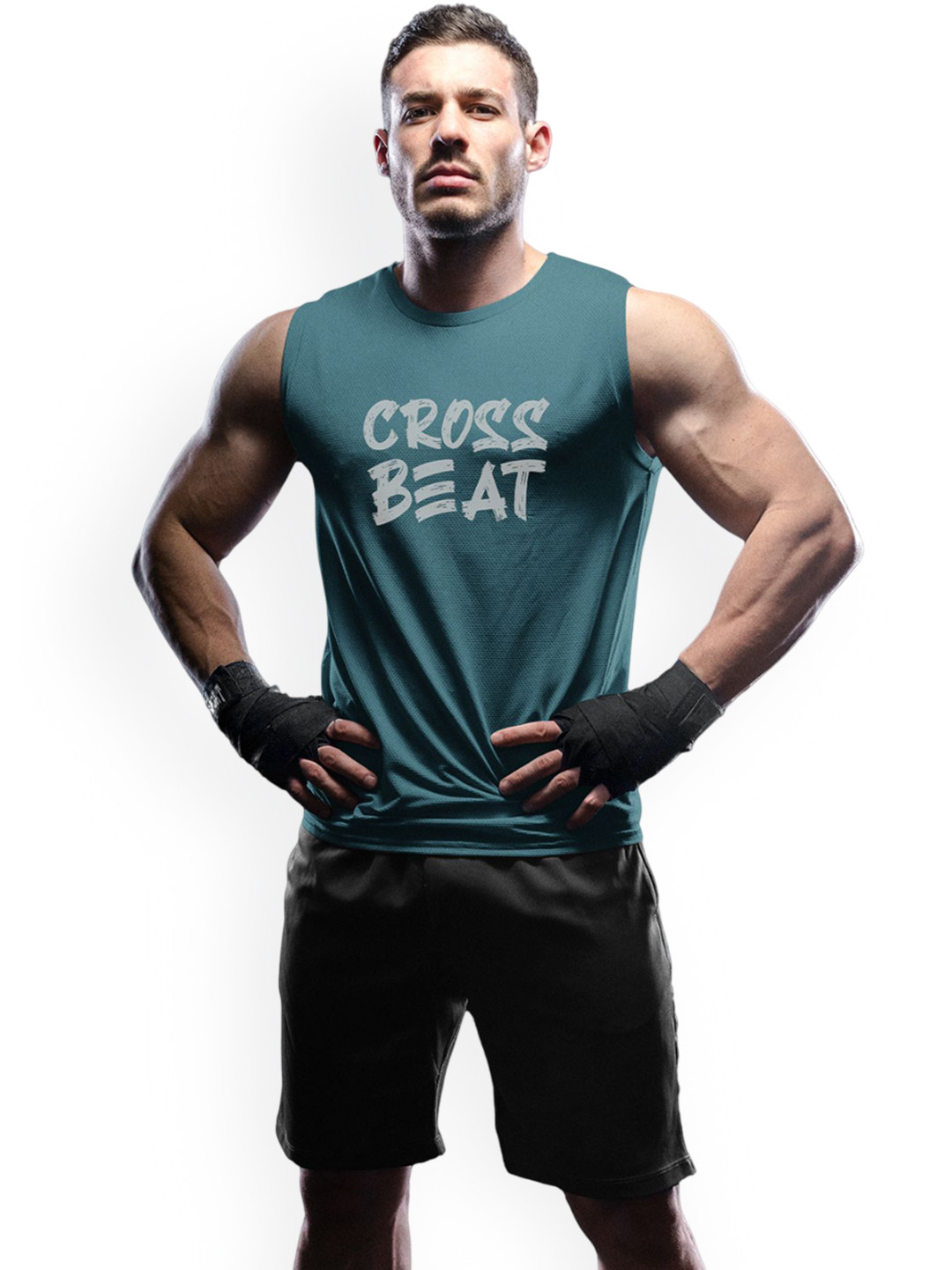 3Colors Printed Dri-FIT Sleeveless Activewear Gym Vest VEST-CCUT-CROSSBEAT-AF BLUE_M
