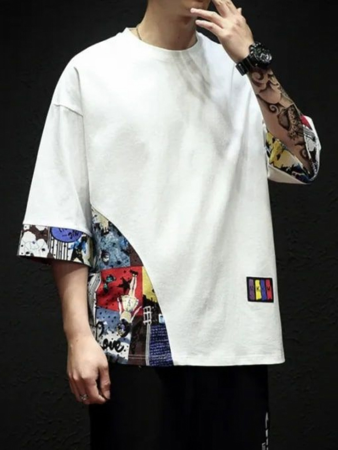 LAUREN ADAMS Men Humour Comic Round Neck Longline T-shirt