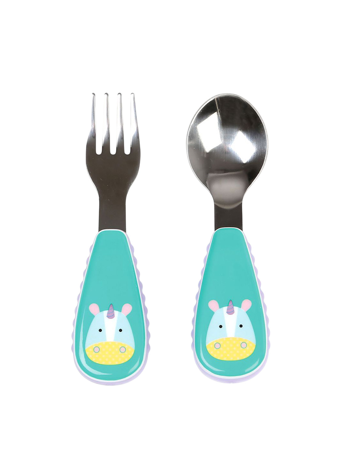 Skip Hop Grey & Green Zoo Unicorn Fork & Spoon  Utensils