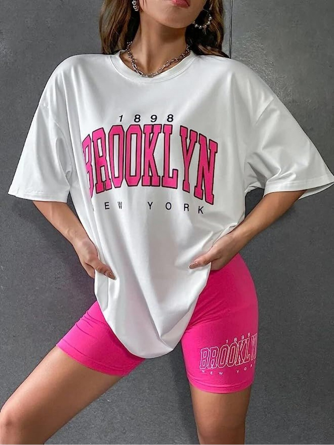 SZN Women Typography Printed Drop-Shoulder Sleeves T-shirt