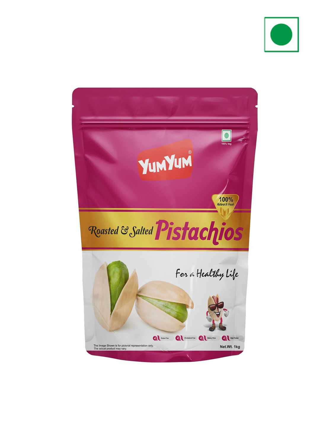 YUM YUM Roasted & Salted Jumbo Size Pistachios Nut -1kg