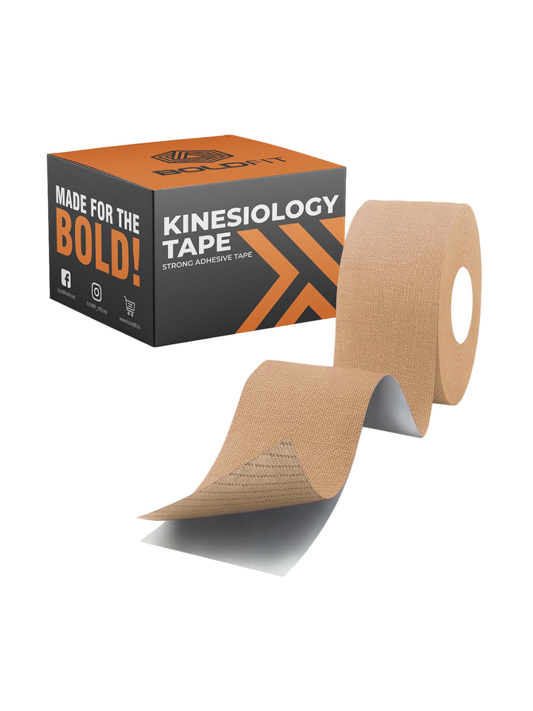 BOLDFIT Unisex Waterproof Kinesiology Tape Beige 5cm
