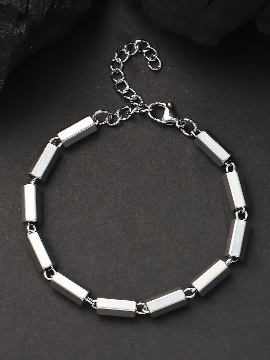 French Accent Men Silver-Plated Wraparound Vessel Link Bracelet
