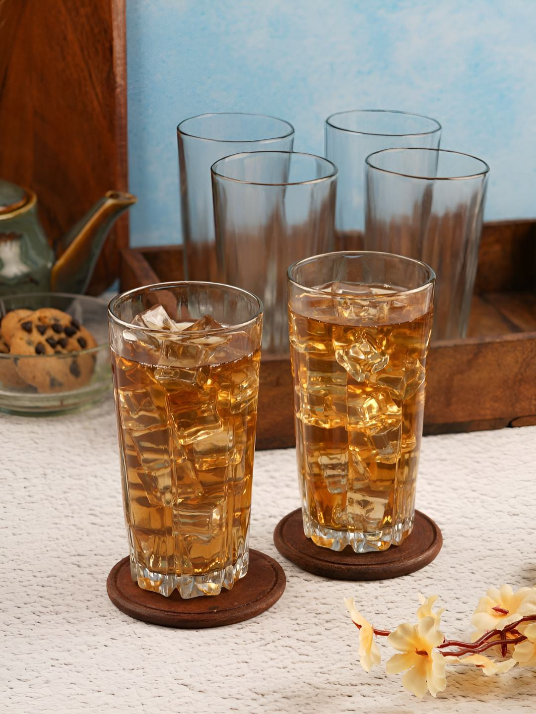 ceradeco 6 Pieces Transparent Dishwasher And Microwave Safe Designed Water Glass 300ml