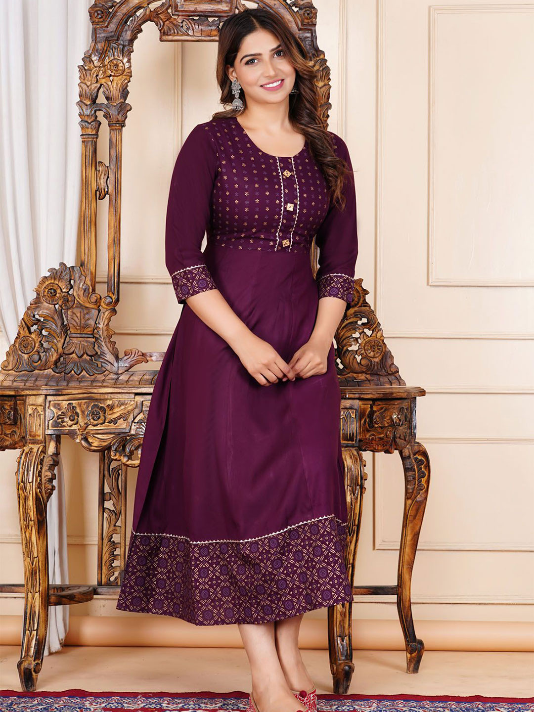 L.H HANDICRAFTS Print A-Line Midi Dress