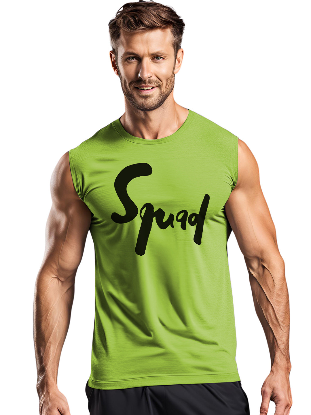 3Colors Printed Dri-Fit Gym Vest VEST-CCUT-SQUAD-GREEN_M