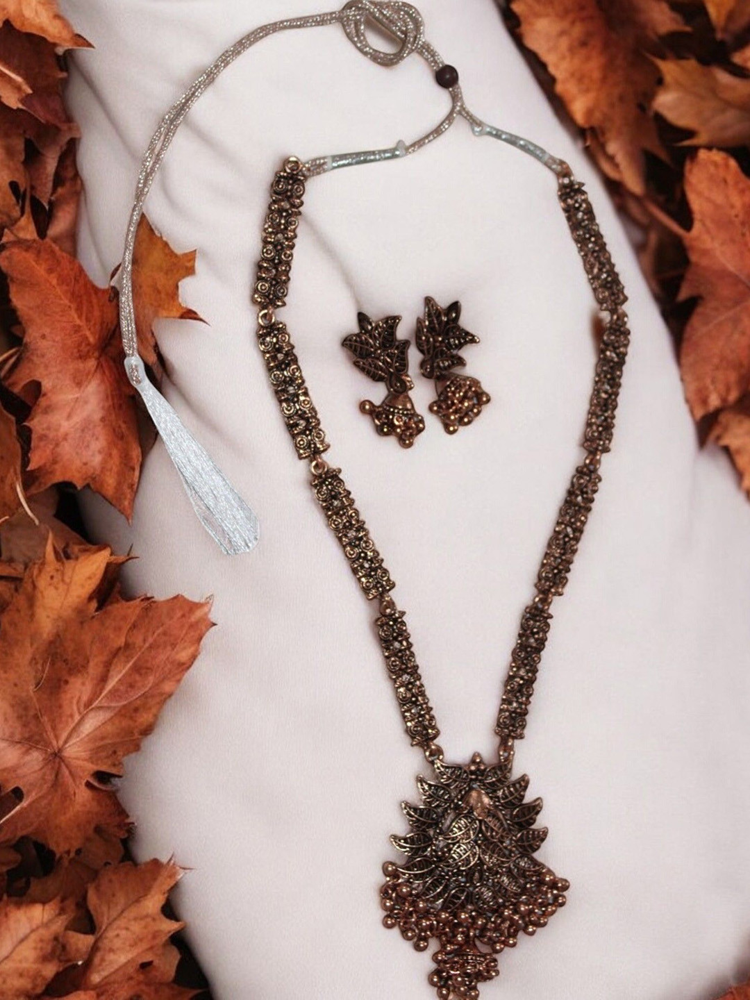 Jolly Faces Copper-Plated Traditional Long Jewellery Set