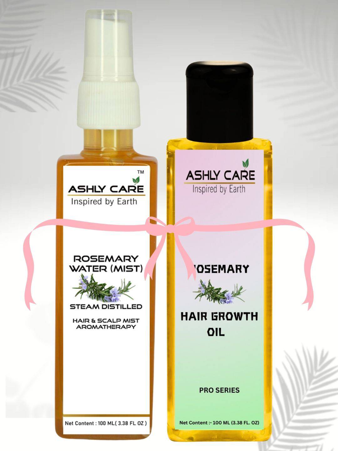 ASHLY CARE Set Of 2 Pure Rosemary Water & Rosemary Hair Growth Oil- 100 ml Each