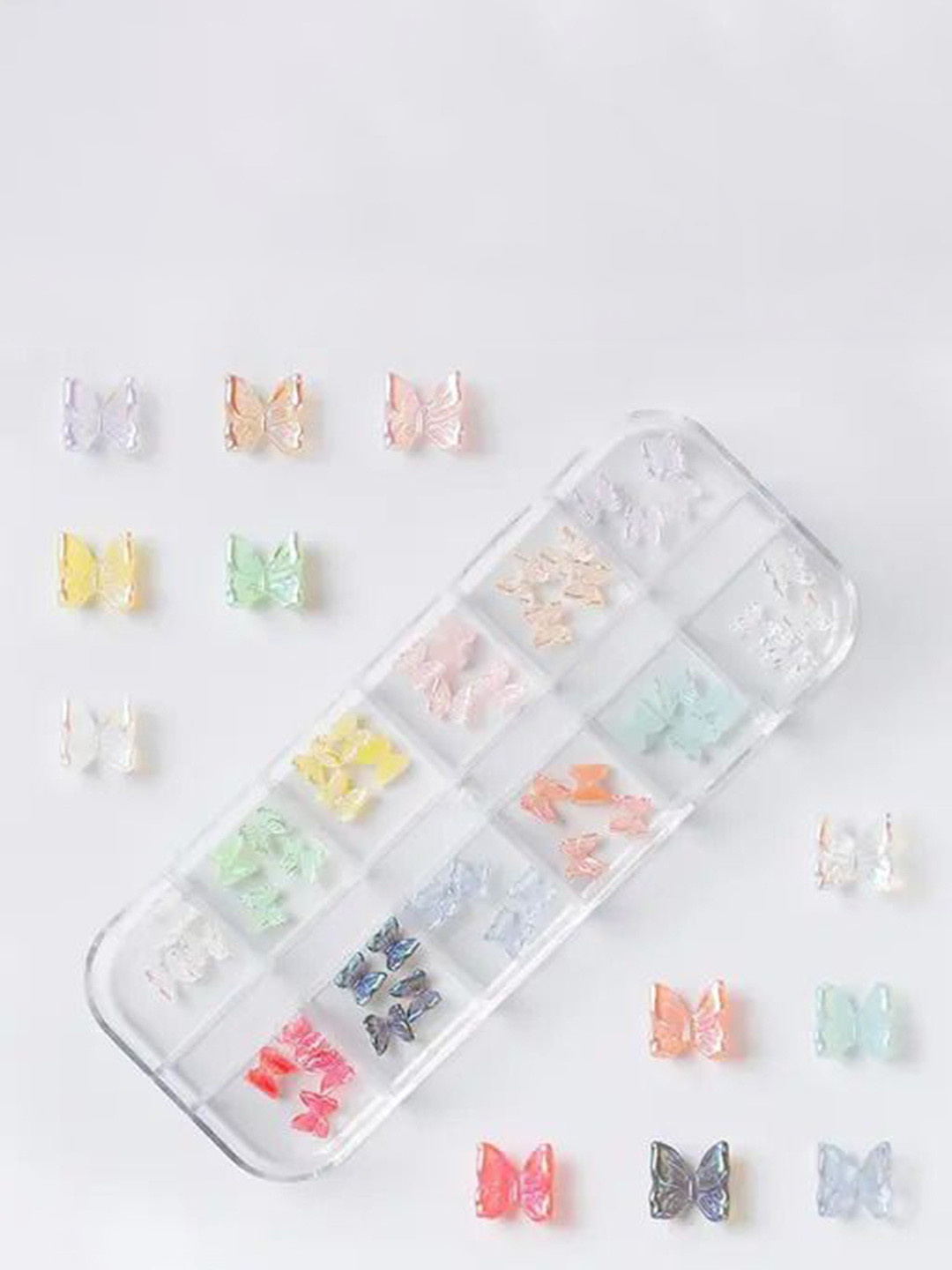 The Pink Truck Set Of 48 3D Aurora Butterfly Nail Art