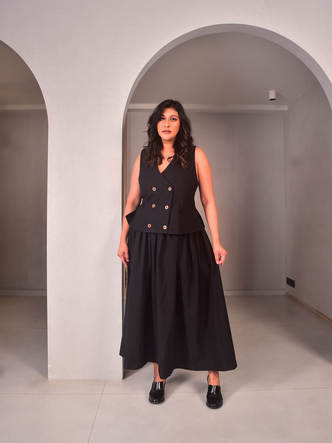 WHY SO BLUE Women Geometric Longline Tailored Jacket