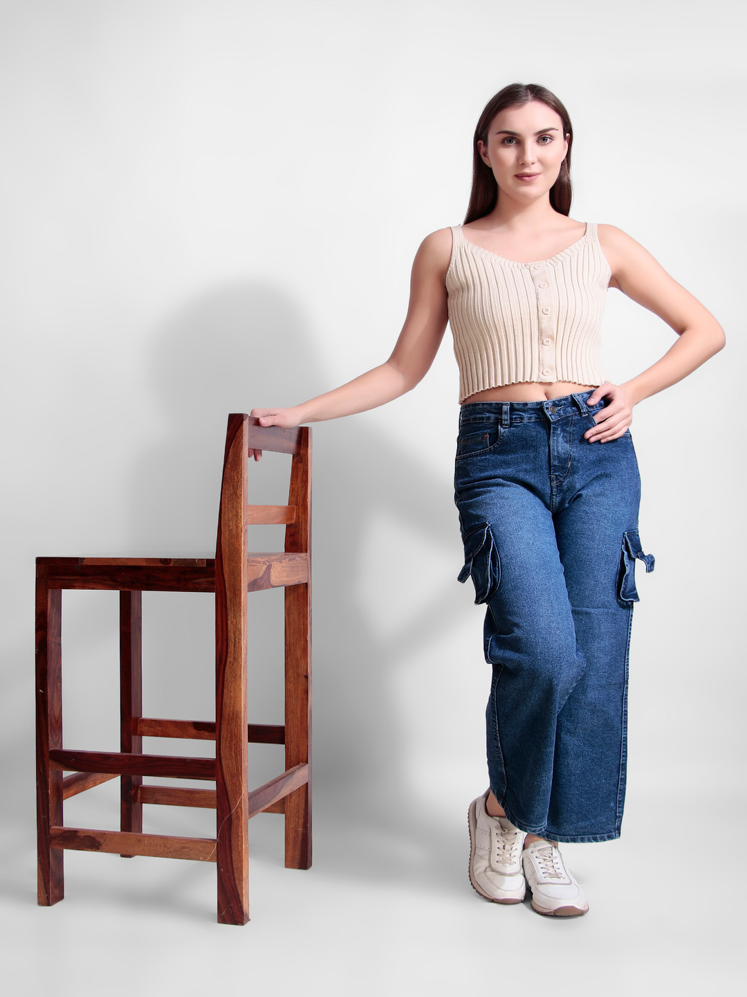 Metronaut Women Cargo Mid rise Jeans