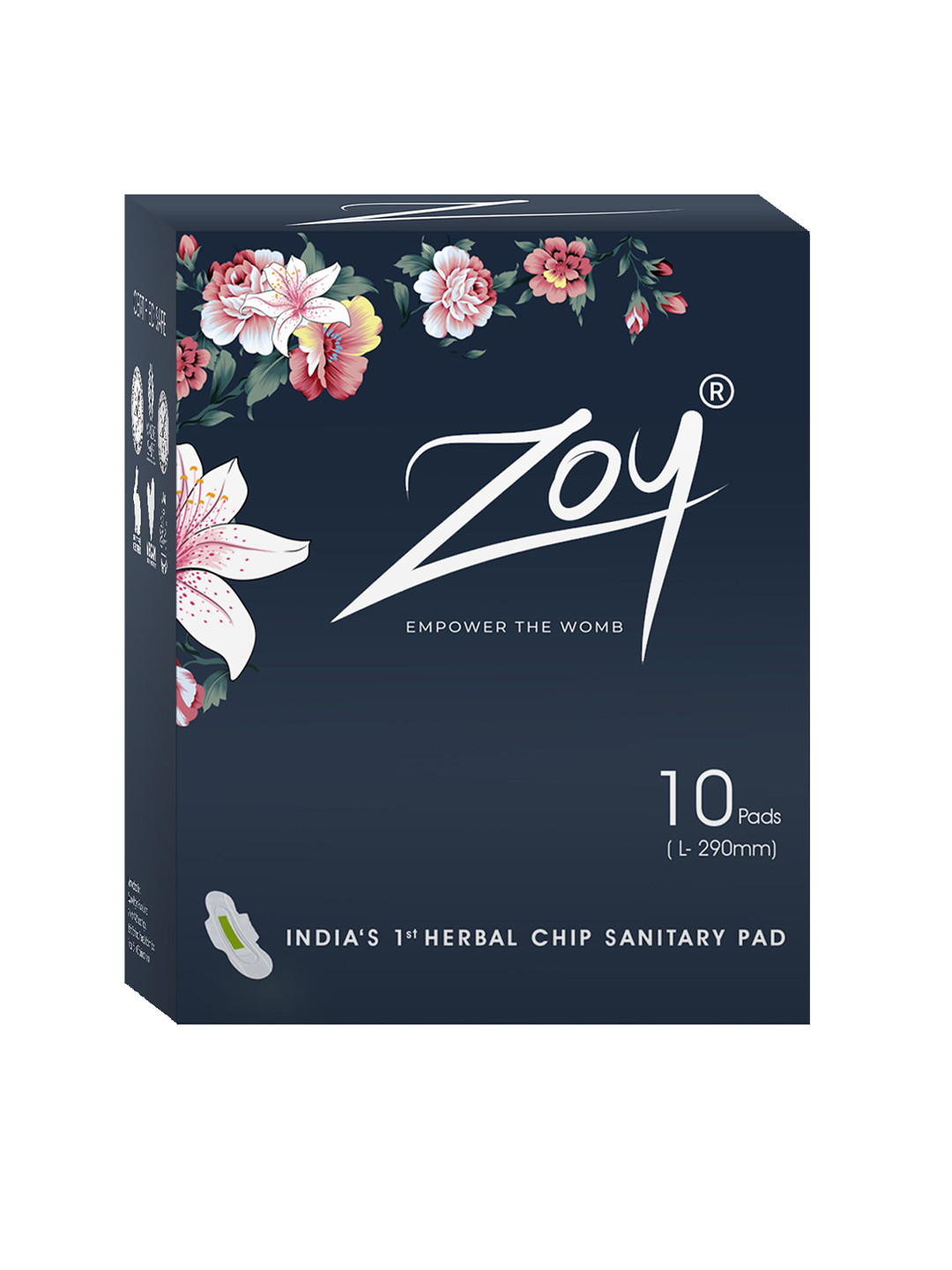 ZOY Empower The Womb High Absorption Leak-Lock Herbal Sanitary Pad Medium Flow 10 Pads L