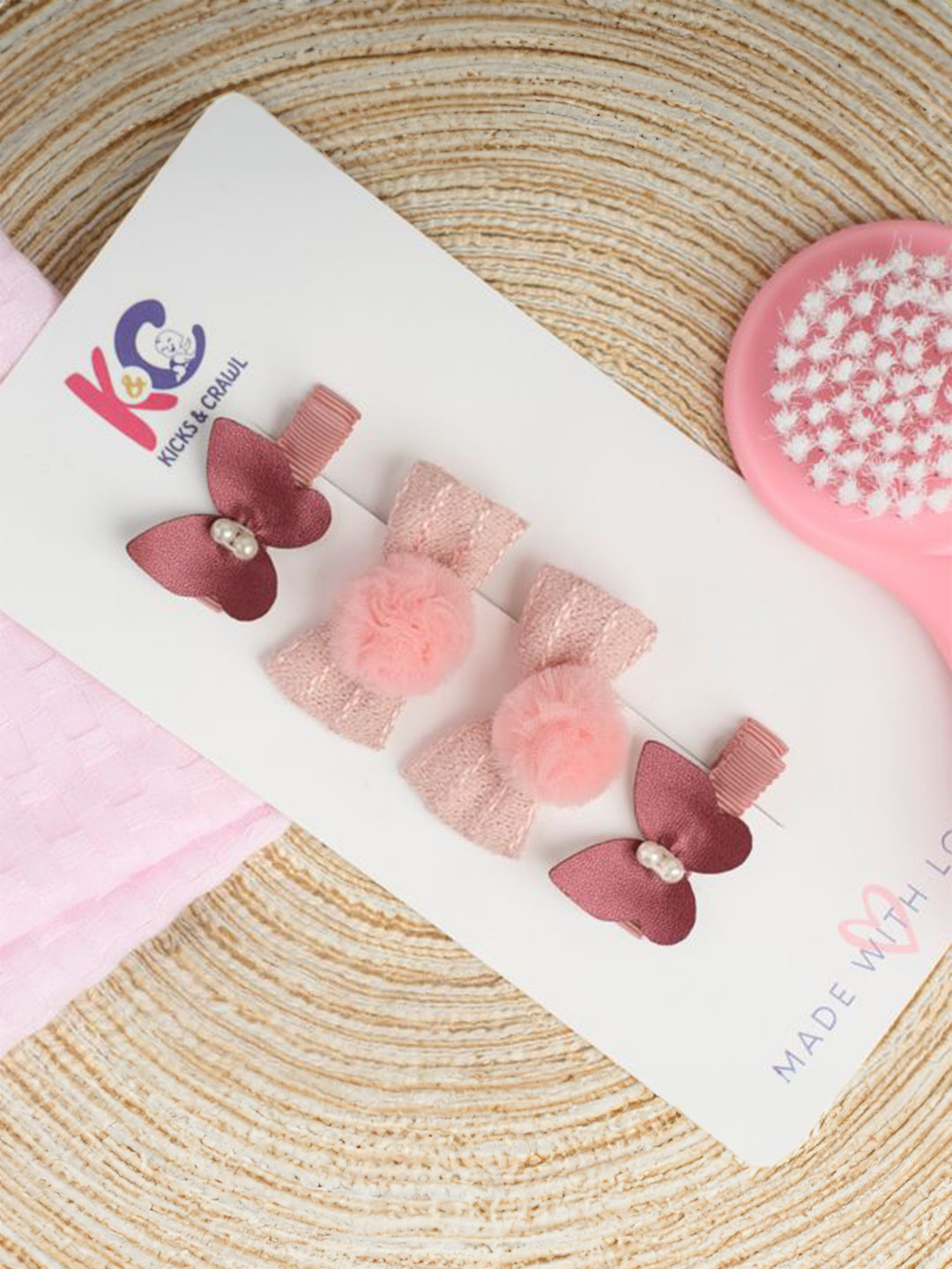 KICKS & CRAWL Girls Set of 4 French Barrette