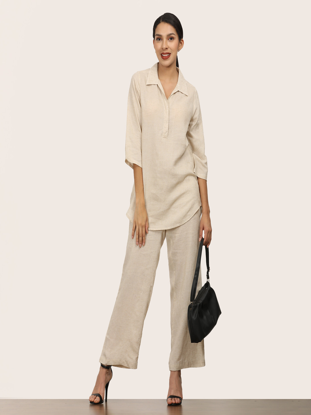 Saltpetre Skipper Collar Linen Tunic With Trouser Co-Ords