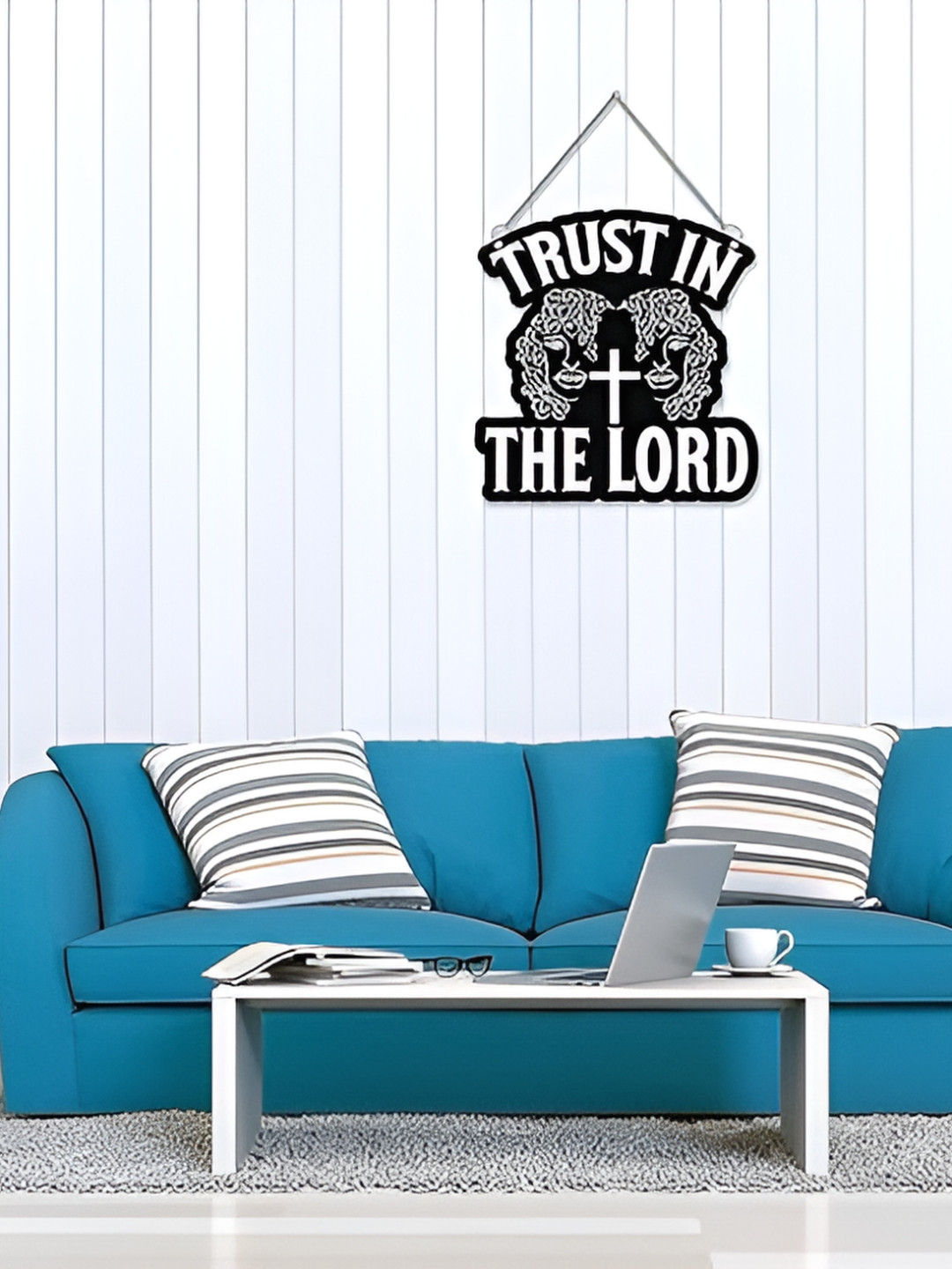 Indianara Trust in the Lord Quotes MDF Matte Hanging Hall Wall Hangings-21In