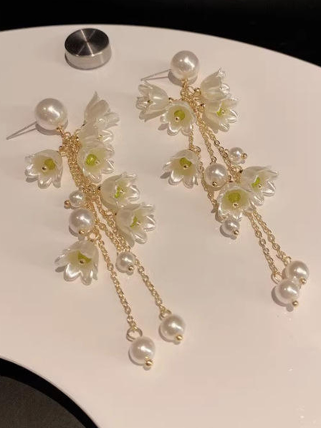 Celestique Contemporary Korean Long Drop Earrings