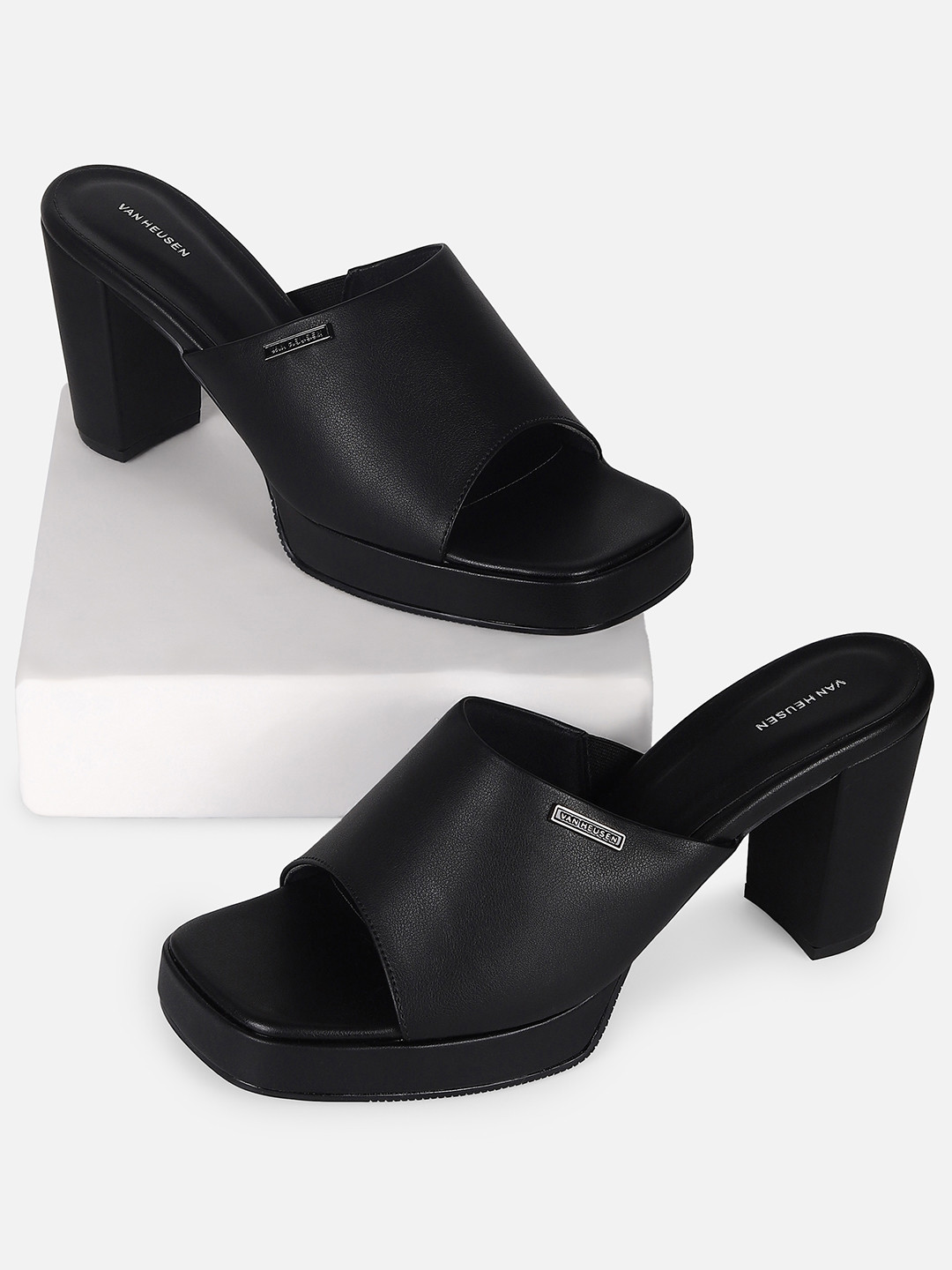 Van Heusen Woman PU Block Mules