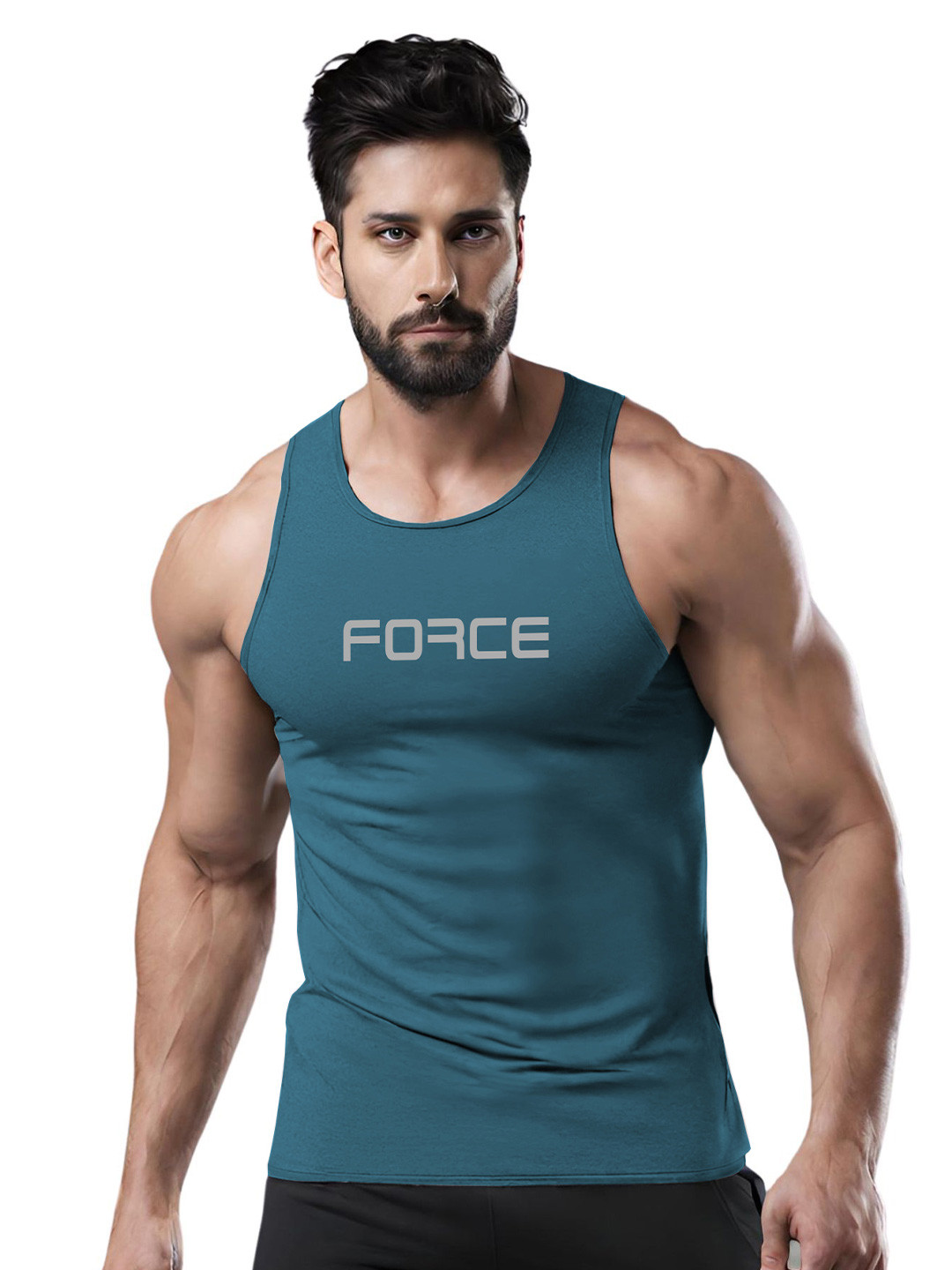 3Colors Scoop Neck Innerwear Vests VEST-NCUT-FORCE-AF BLUE_M