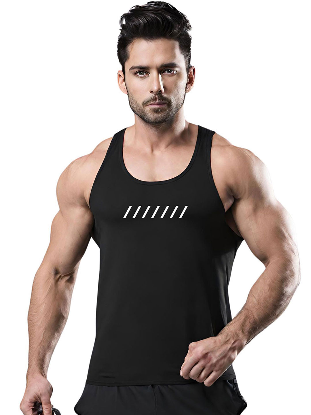 3Colors Quick-Dry Innerwear Gym Vest VEST-NCUT-CAPTIVATE-BLK_M