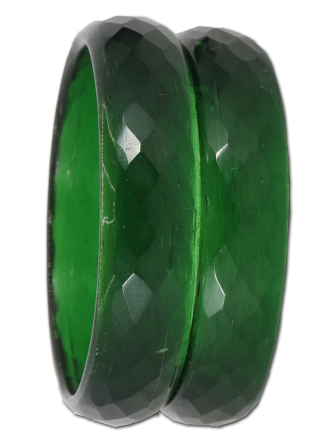 ZULKA Set Of 2 Diamond Cut Glossy Finished Textured Bangles