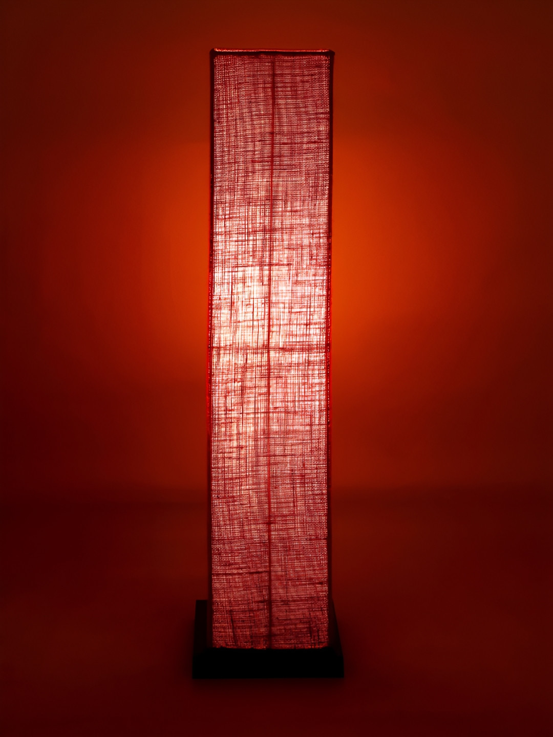 Devansh Pink & Brown Rectangle Shaped Wooden Floor Lamp