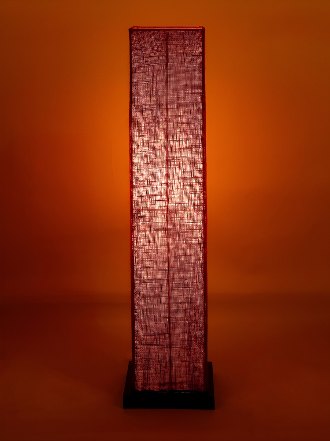 Devansh Maroon & Black Rectangle Shaped Wooden Floor Lamp