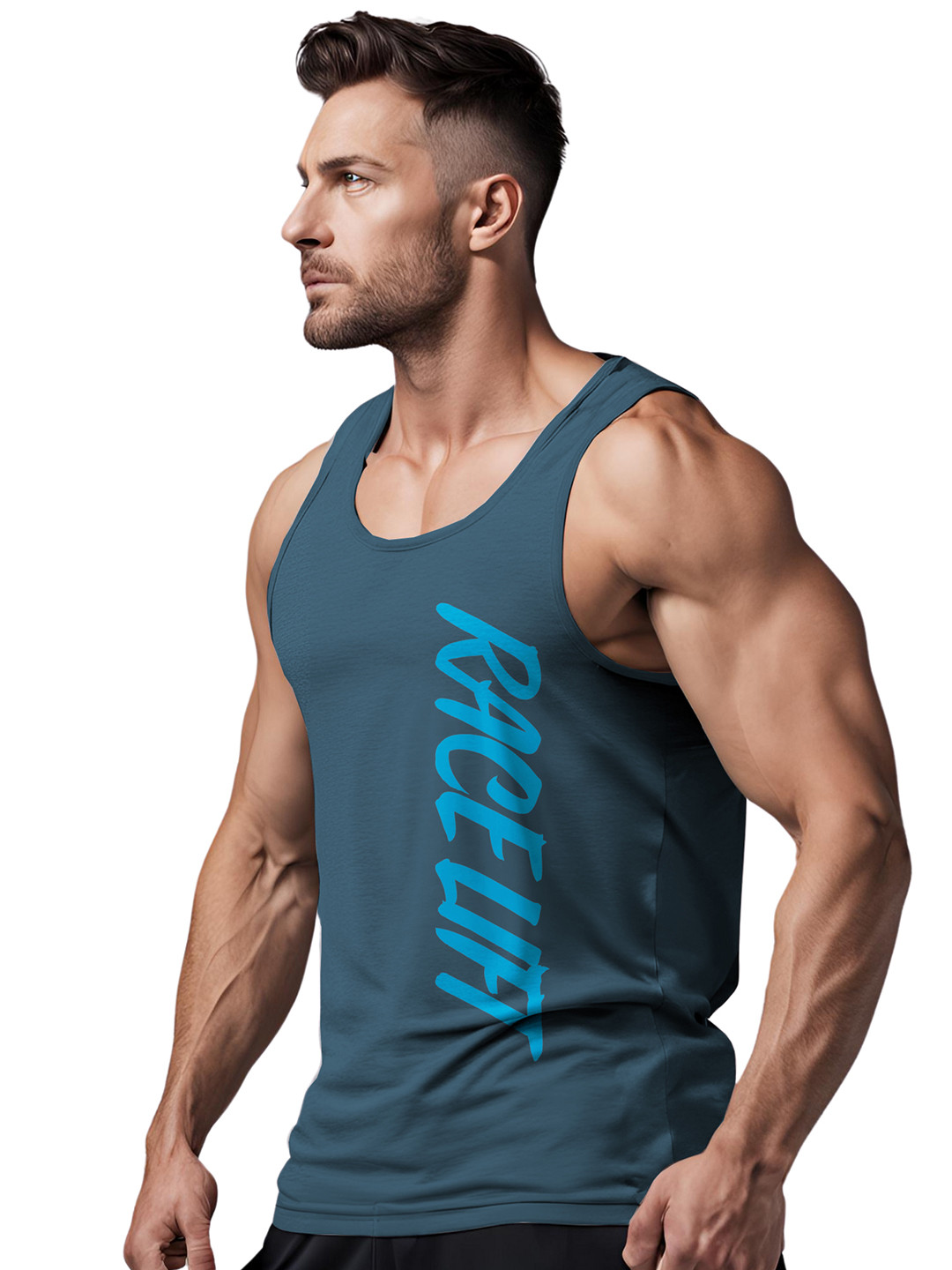 3Colors Scoop Neck Innerwear Vests  VEST-NCUT-RACELIFT-AF BLUE_M