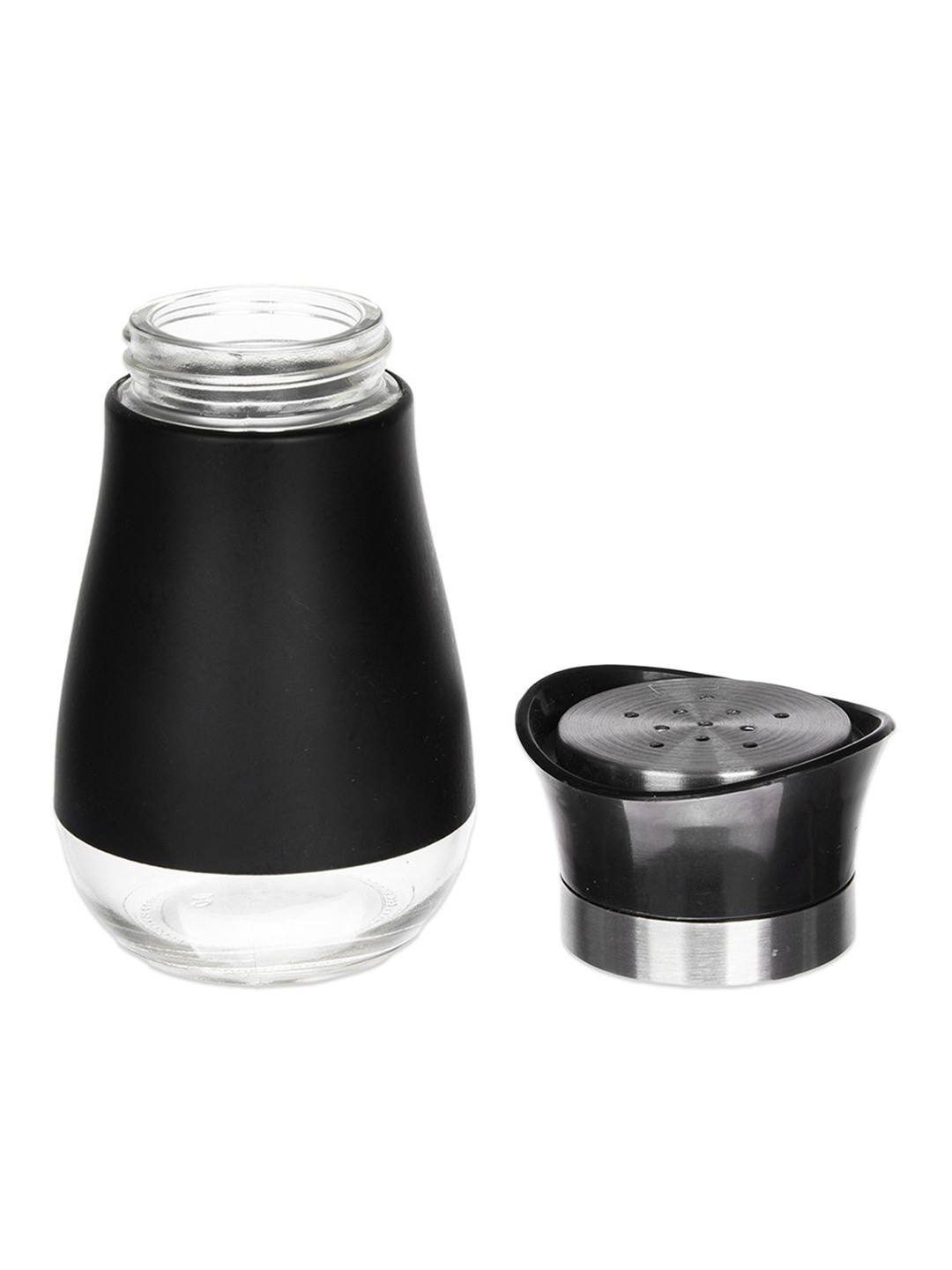 Kuber Industries Black & Silver Toned 2 Pieces Salt and Pepper Shakers