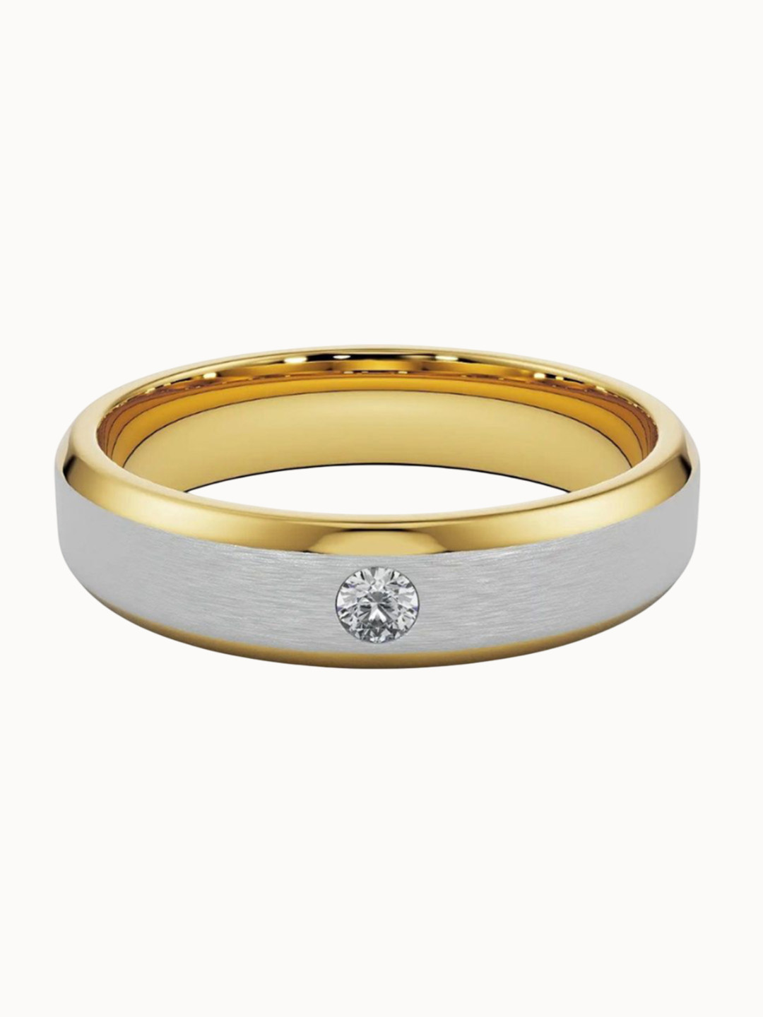 Emori Mixed Metal Lab Diamond Band in 18KT Gold