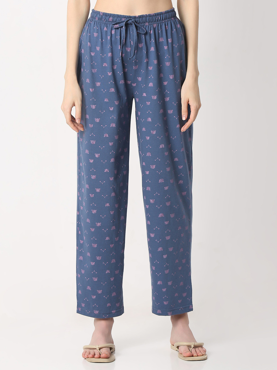 Smarty Pants Teddy Printed Combed Cotton Flared Lounge Pants