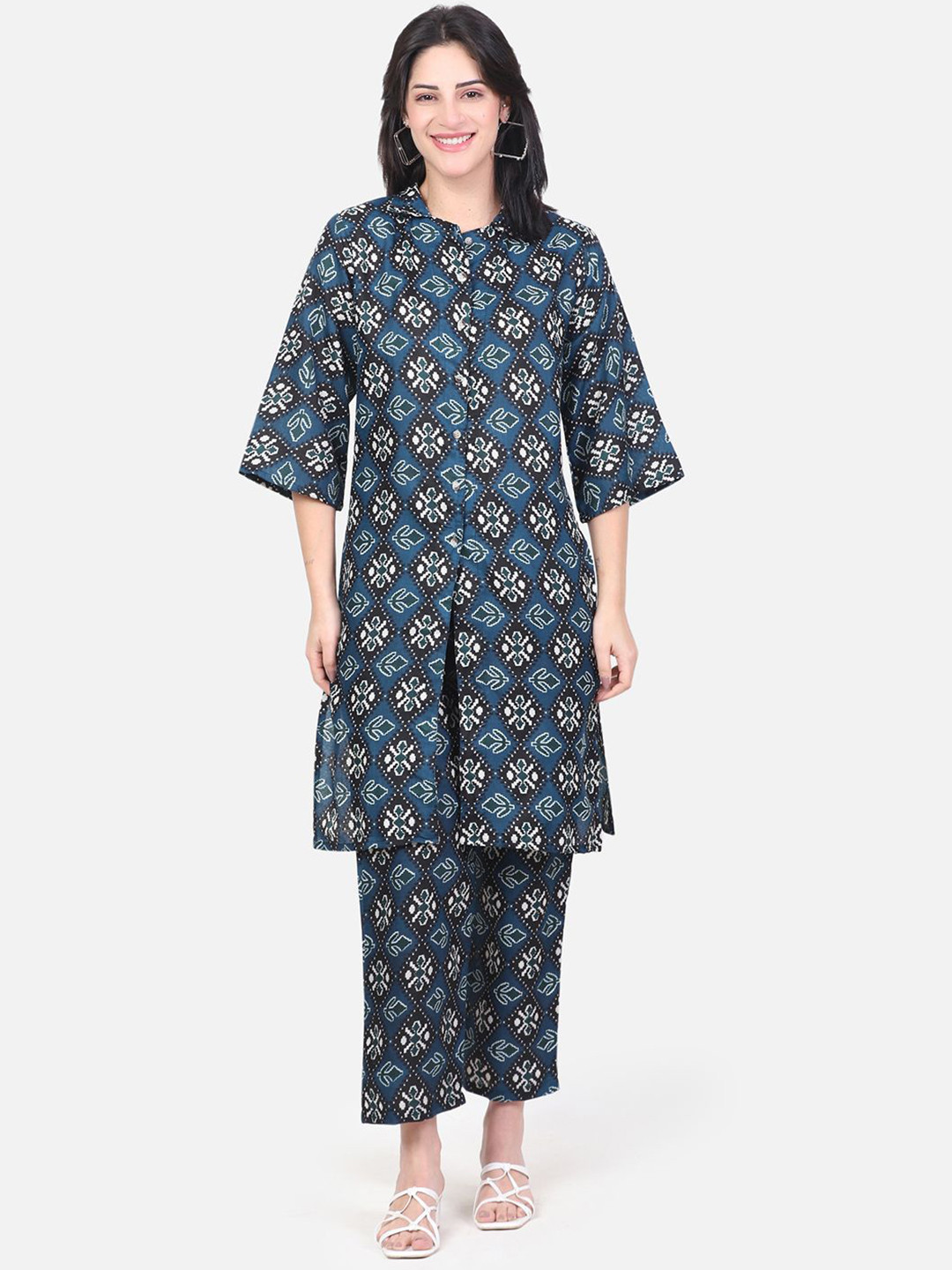 ROSEMELON Ethnic Motifs Printed Straight Kurta And Trouser