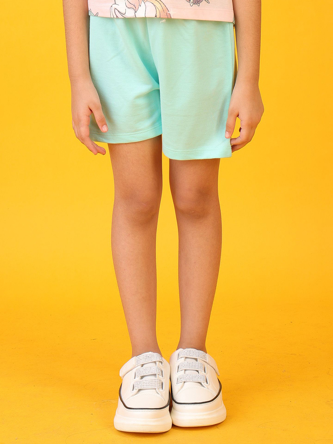 Anthrilo Regular Fit Aqua Summer Girls Shorts - Aqua