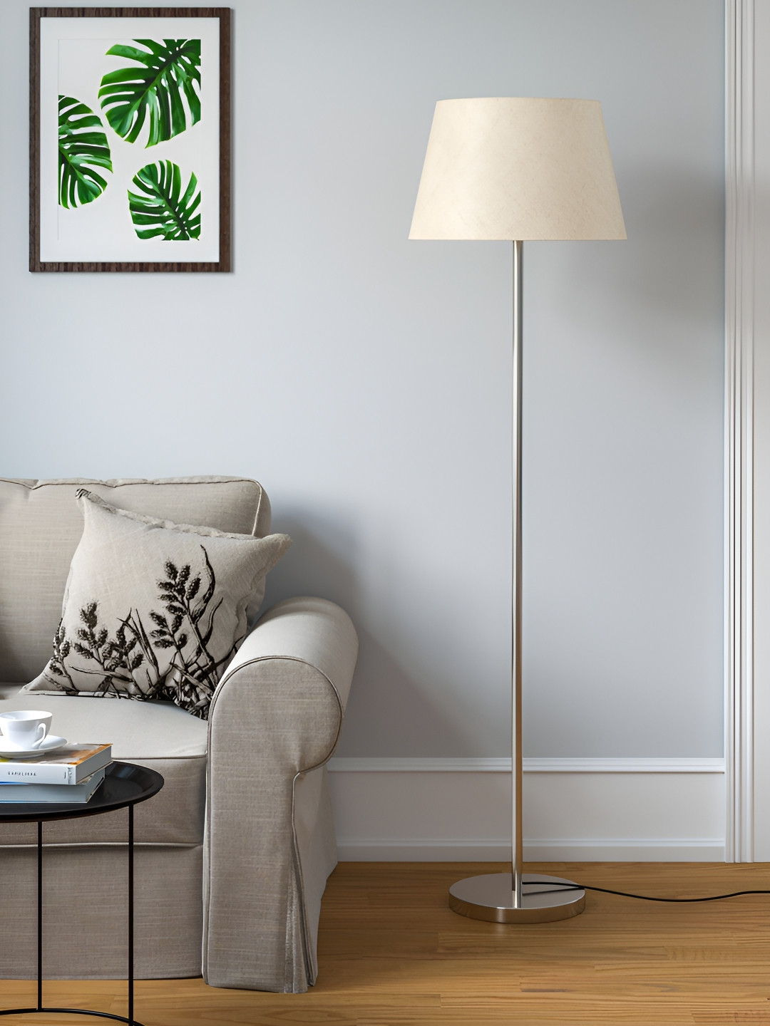 Divine Trends Steel Finish Floor Lamp With Shade