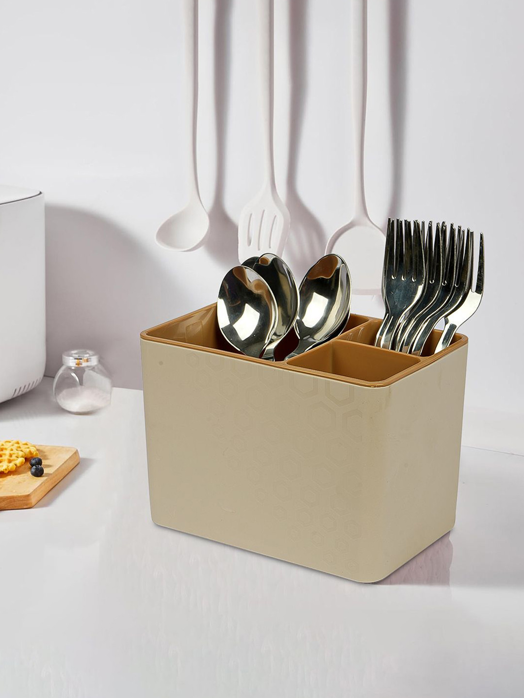 Kuber Industries Brown Cutlery Holder