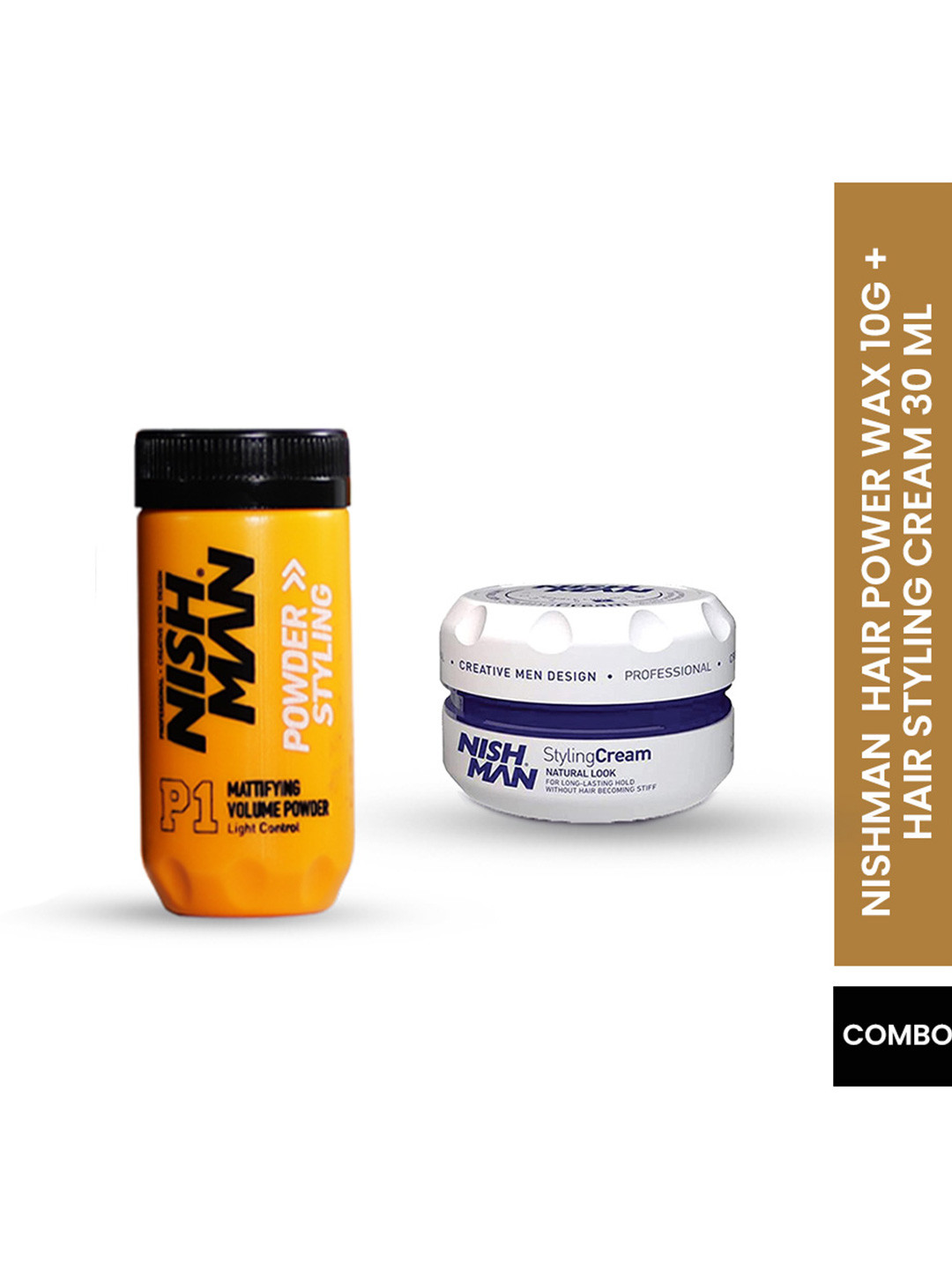 Nishman Set Of 2 P1 Mattifying Hair Volumizing Powder & Hair Styling Cream Combo