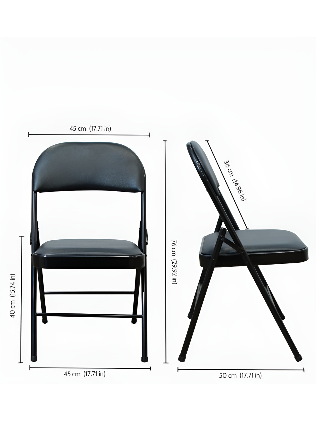 EROS 4-Pcs Black Folding Metal Dinning Chair