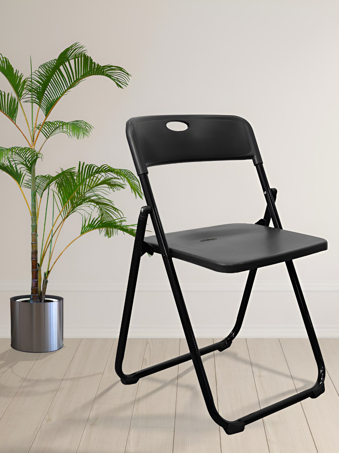 EROS Black Folding Metal Dinning Chair