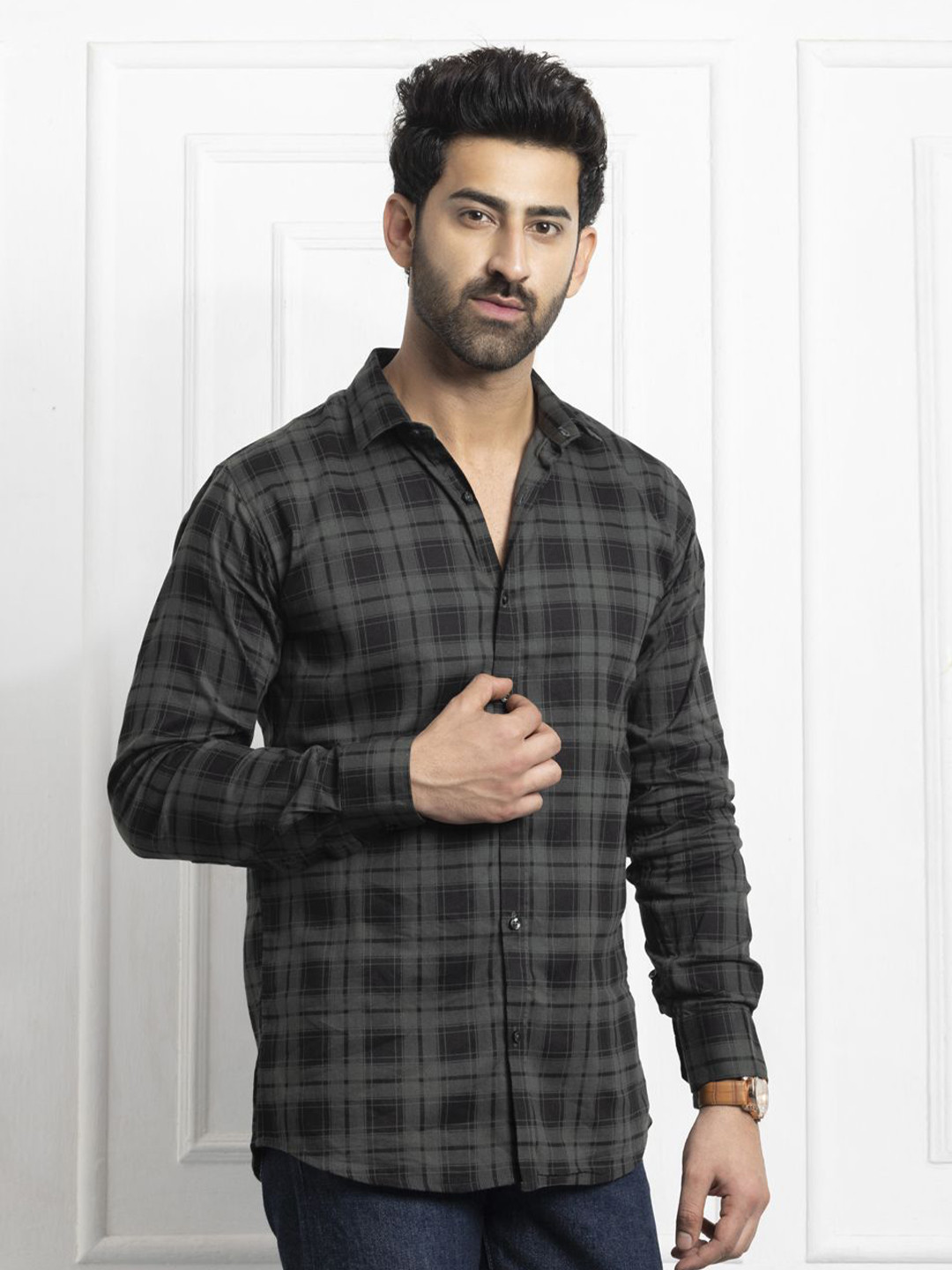FILO HEVIS Men Tartan Checked Casual Shirt