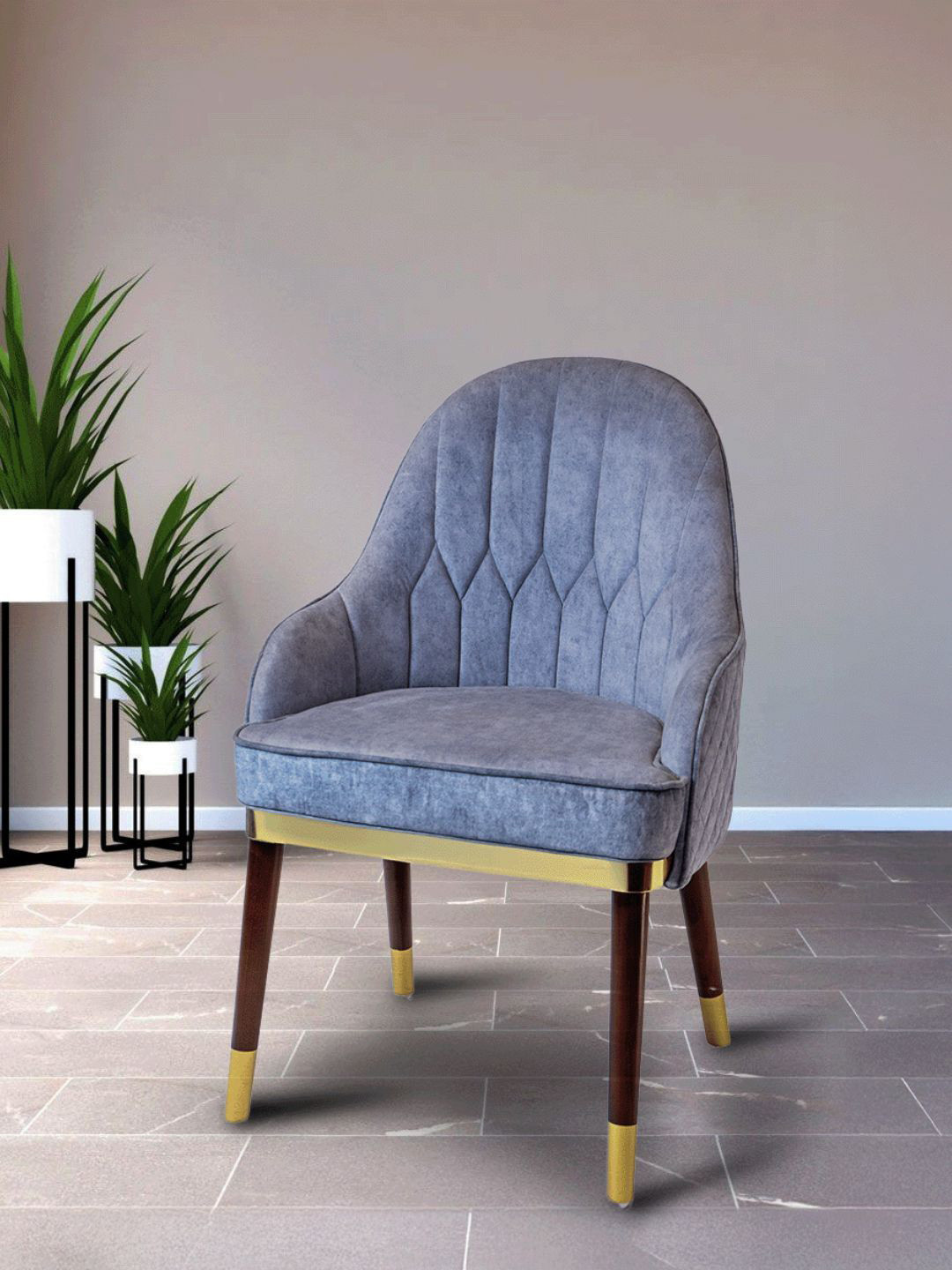 Sujan Carnival Funiture Grey Fabric Lounge Chair