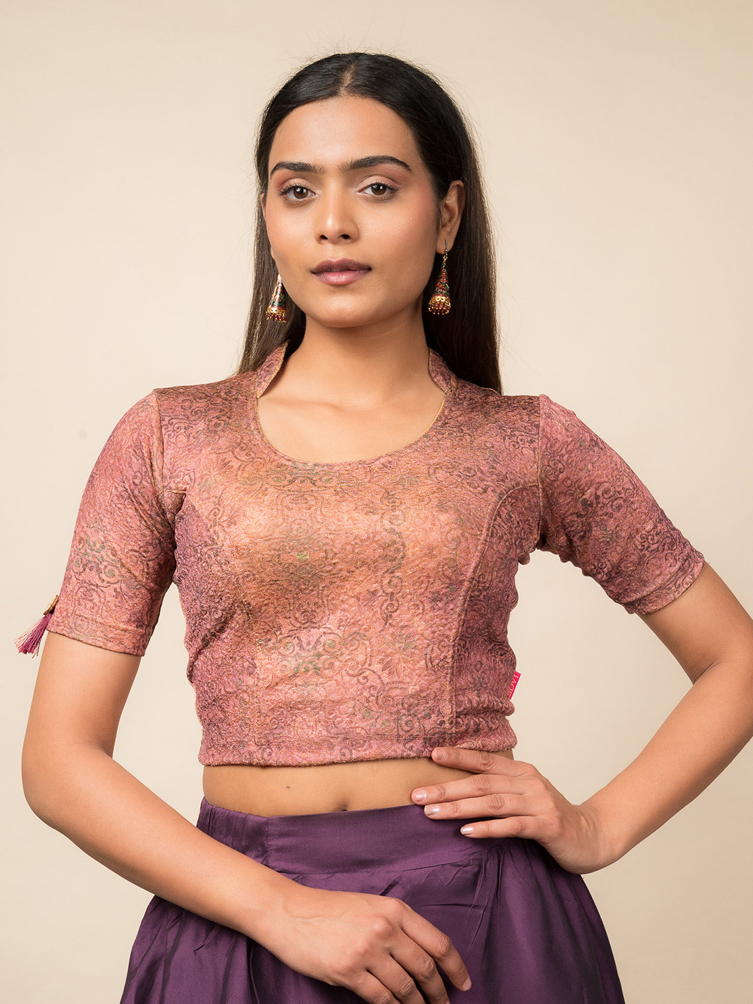 Pushpa Printed Stretchable Saree Blouse