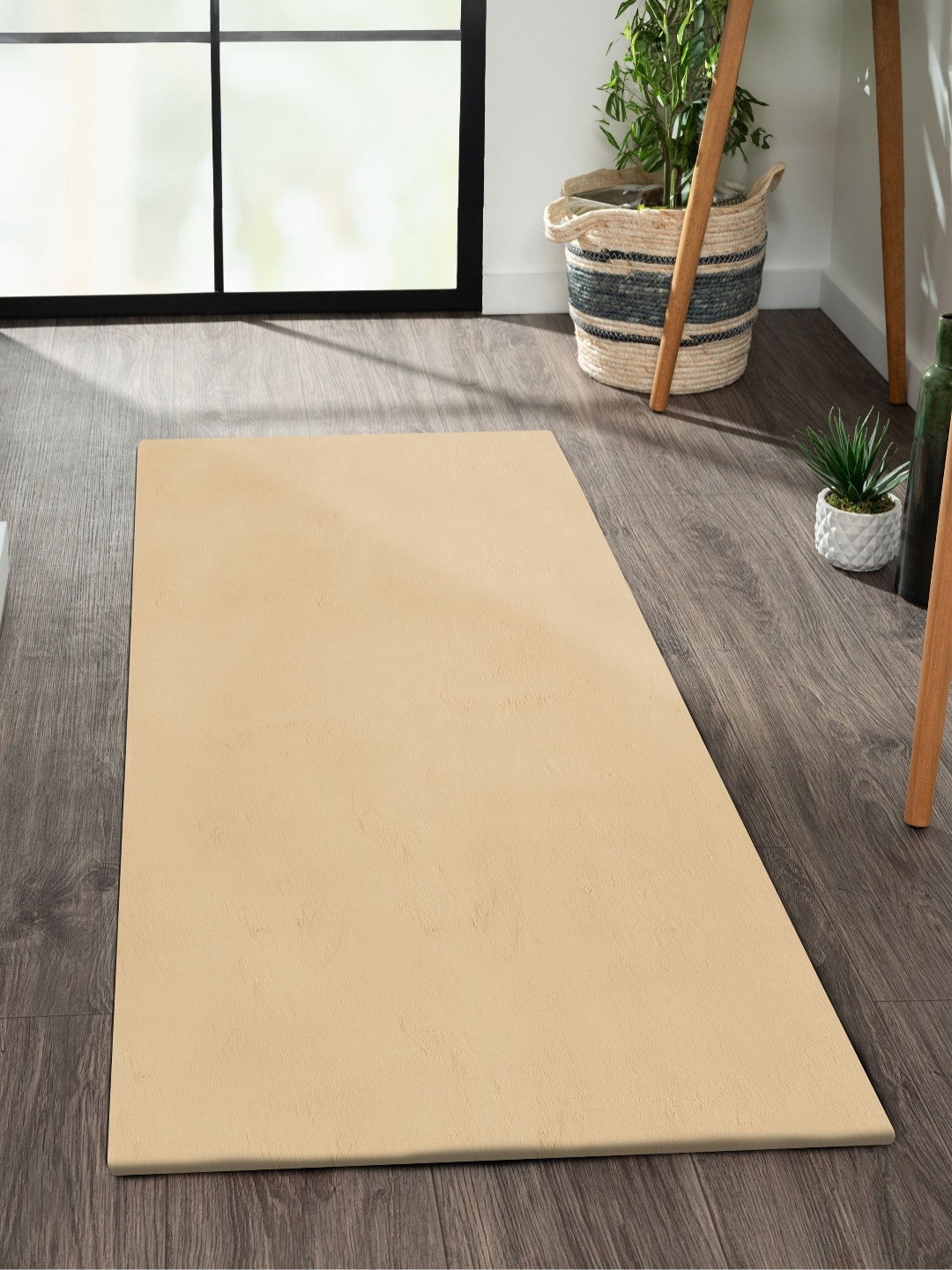 Obsessions Beige Non Slip Backing Bedside Runner