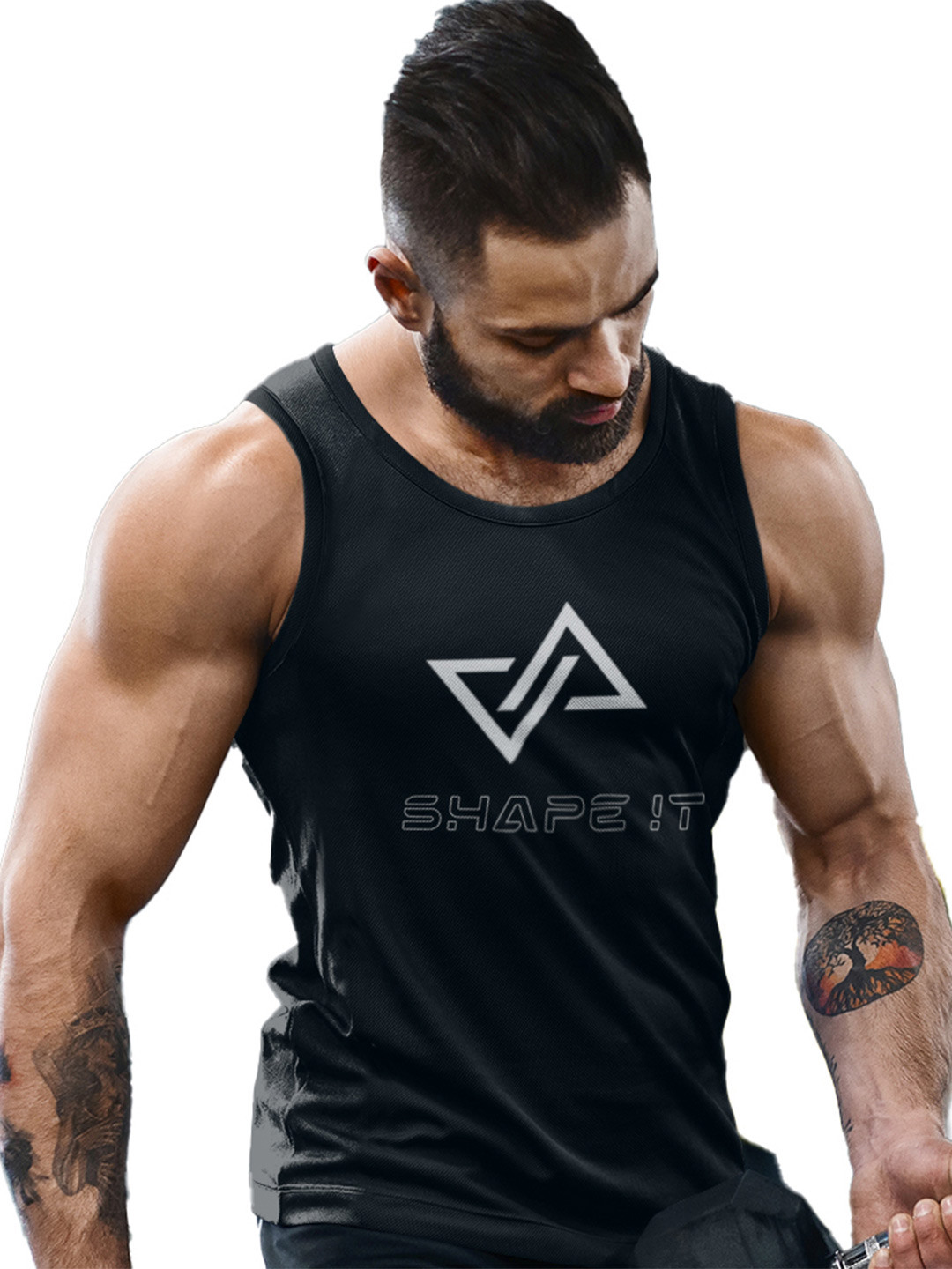 3Colors Quick-Dry Innerwear Gym Vest VEST-NCUT-SHAPEIT-BLK_M