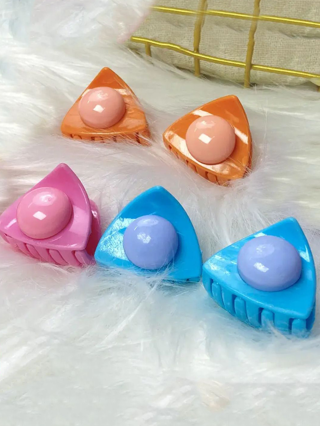 LYKAA Set of 5 Assorted Matte Plastic Hair Clutcher