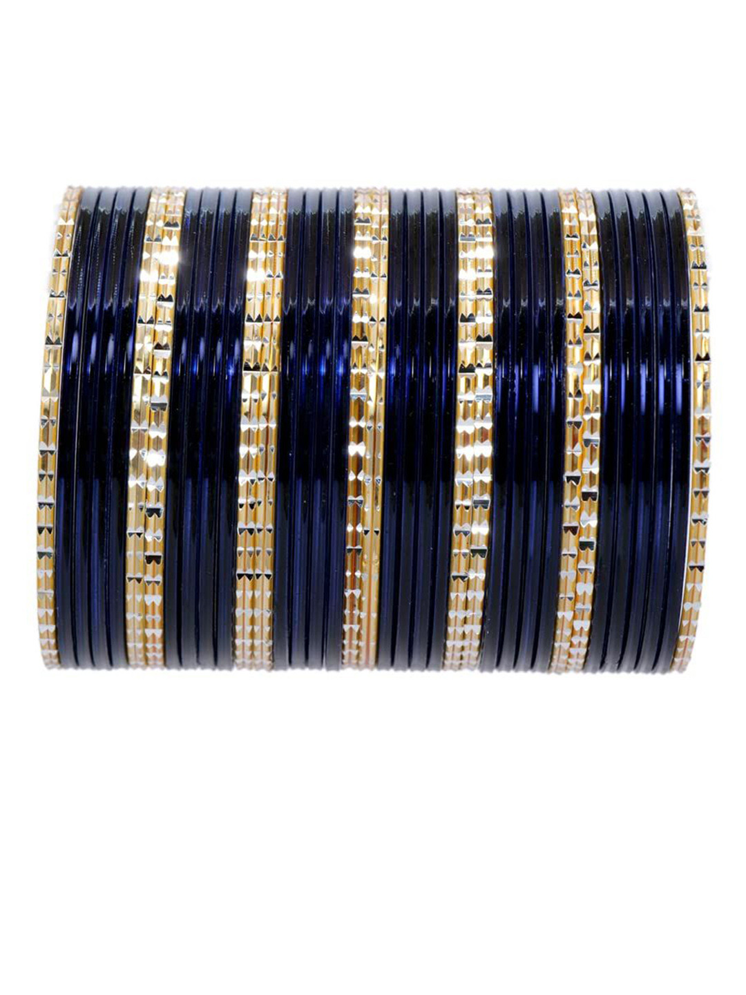 ZULKA Set Of 36 Metal With Cutting & Plane Bangles