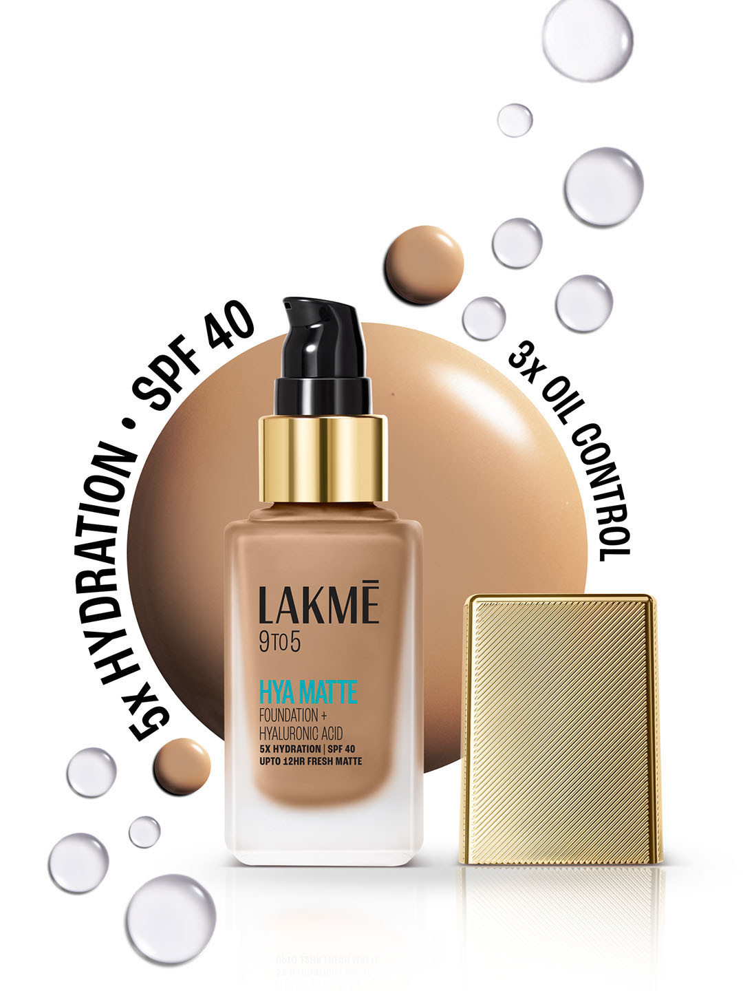Lakme 9to5 Hya Matte Foundation With Hyaluronic Acid & SPF40 25ml - Cool Walnut